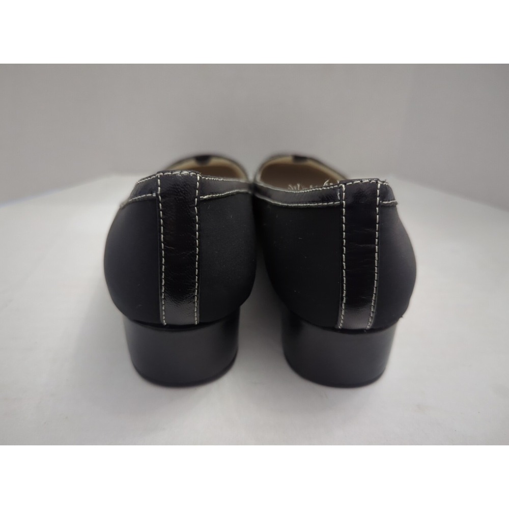 Lazio Collezione Dress Shoes Mini Wedge Janet Black Slip On Round Toe Size 7.5M - Picture 4 of 10
